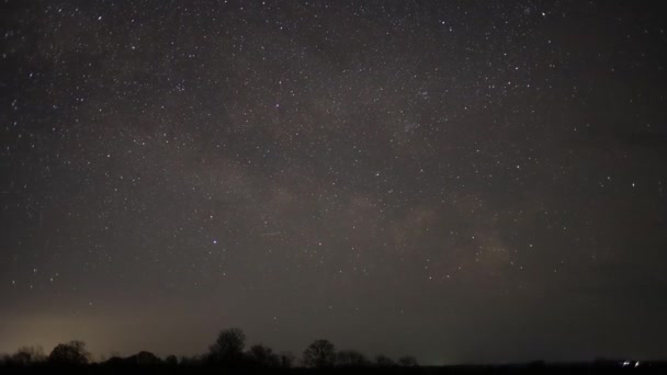 Van Nachthemel Met Melkweg — Stockvideo
