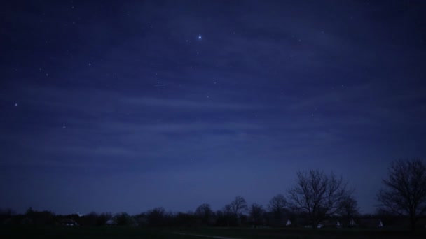 Зоряне Небо Хмарами Сході Сонця — стокове відео