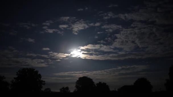 Muy Hermoso Amanecer Luna Llena — Vídeo de stock