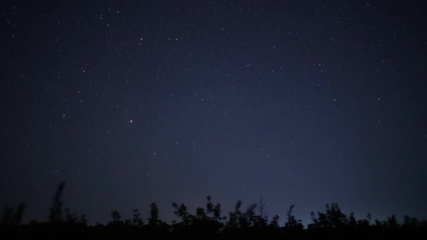Tijdspanne Van Nachtelijke Hemel Met Melkweg — Stockvideo