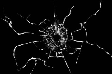 Kurşundan kırık cam. Kırık cam dokusu.