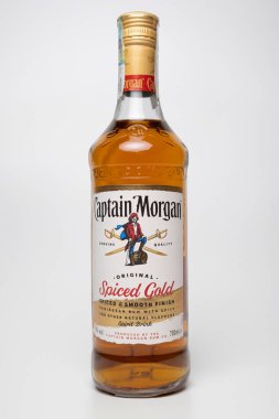 Kyiv. Ukraine 12.15.2024 Captain morgan original spiced gold rum bottle on white background clipart