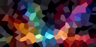 Renkli çokgenlerle parıldayan kristalize düşük polimerli bir arka plan