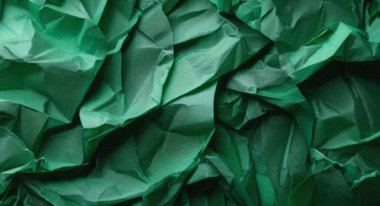 Buruşmuş yeşil ambalaj kağıdı formları soyut desenli arkaplan