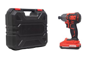 Beyaz bir arka plan üzerinde Akülü tornavida