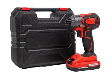 Beyaz bir arka plan üzerinde Akülü tornavida