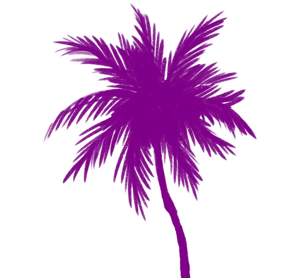 Силуэт Кокосовой Пальмы Тропический Рай Закате Солнца Рисунок Каракули — стоковое фото