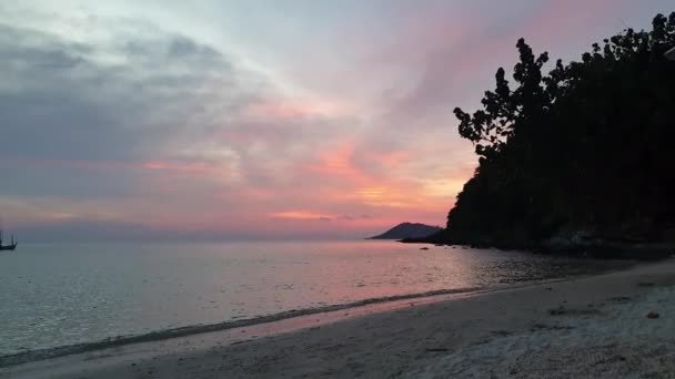 Coucher Soleil Samed Île Thaïlande Plage Paysage Avec Beau Ciel — Video