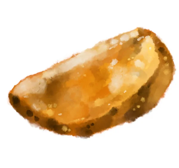 Pommes Kartoffelkeil Dick Geschnitten Frittierte Kartoffeln Aquarell Gemälde Illustration — Stockfoto