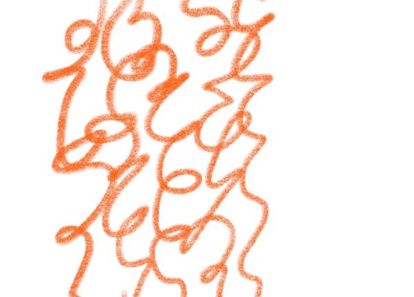 Bleistiftlinie Kritzeln Doodle Gelb Orange Rot Wirrwarr Beschäftigt Konzeptkunst — Stockfoto