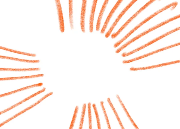 Blyant Linje Scribble Doodle Gul Orange Rød Tangle Travlt Koncept - Stock-foto