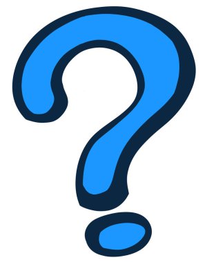 Renk karalama sembolü el çizimi resimli soru işareti