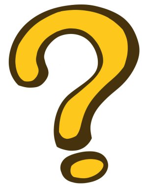 Renk karalama sembolü el çizimi resimli soru işareti