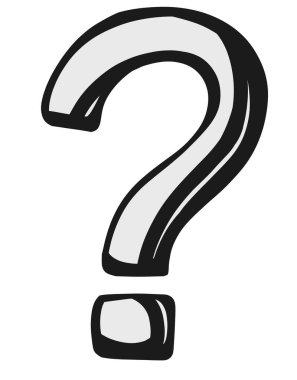 Renk karalama sembolü el çizimi resimli soru işareti