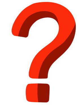 Renk karalama sembolü el çizimi resimli soru işareti