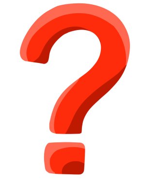 Renk karalama sembolü el çizimi resimli soru işareti