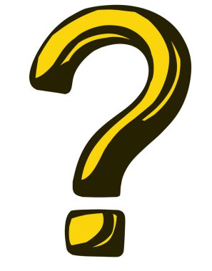 Renk karalama sembolü el çizimi resimli soru işareti