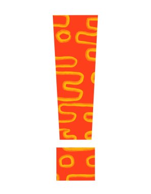 Kırmızı ve altın desenli takım şans ünlem işareti tipografi tasarım dekoratif resim sanatları