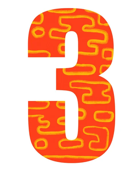 Set Red Gold Pattern Welath Luck Number Three Digits Typography — Stock Photo, Image