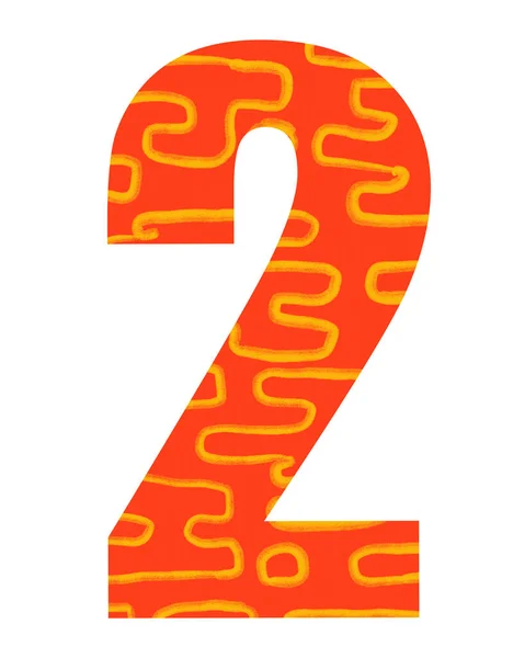 Set Red Gold Pattern Welath Luck Number Two Digits Typography — Stock Photo, Image