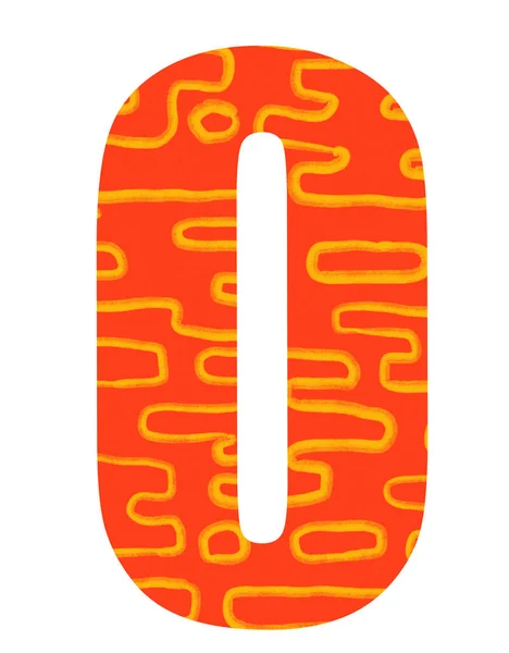 Conjunto Rojo Oro Patrón Welath Suerte Número Cero Dígitos Tipografía — Foto de Stock