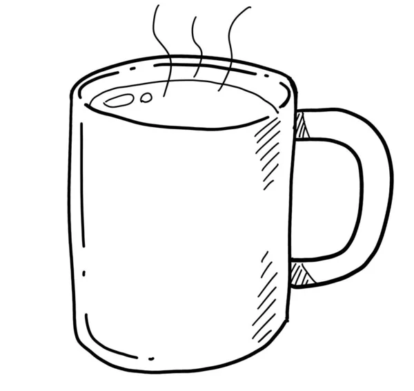 Hot Warm Milk Drink Comfort Bevarage Hand Doodle Drawing Watercolor — Stok Foto