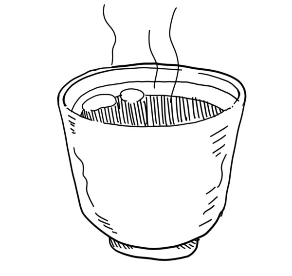 Heißer Tee Trinken Getränk Hand Zeichnung Aquarell Gemälde Illustration Kunst — Stockfoto