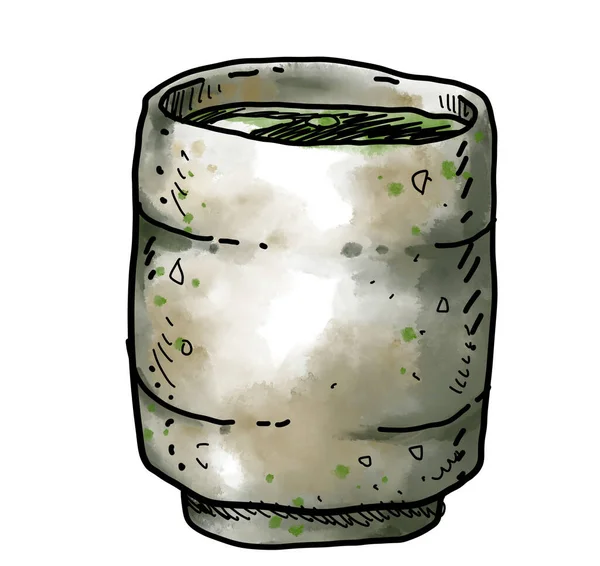 Ζεστό Τσάι Ποτό Ποτό Χέρι Σχέδιο Ακουαρέλα Ζωγραφική Τέχνη Εικονογράφηση — Φωτογραφία Αρχείου