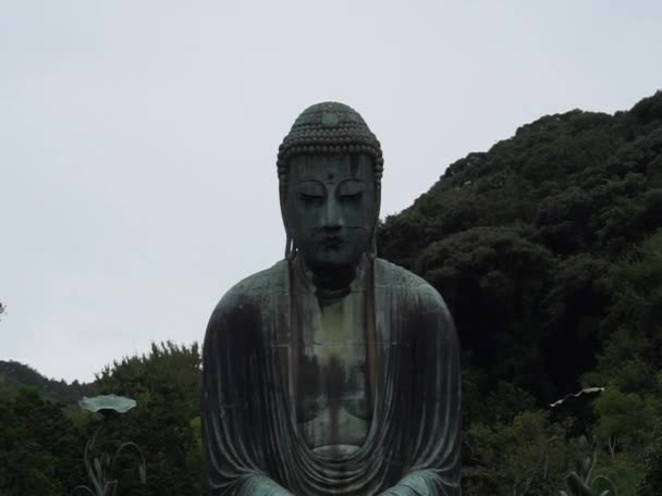 Kamakura Japan Sep 2017 Daibutsu Grüne Buddha Statue Aus Kupfer — Stockvideo