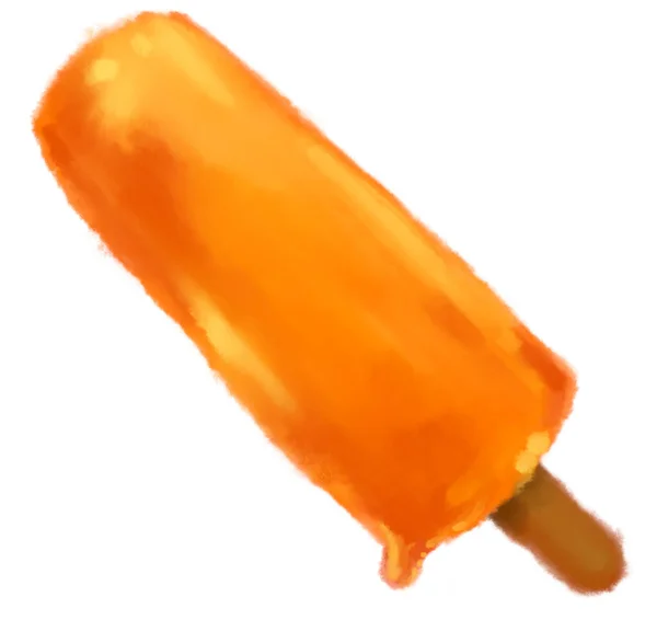 冷たい冷たいアイスクリーム甘い夏のデザート水彩画爽やかなイラストアート — ストック写真