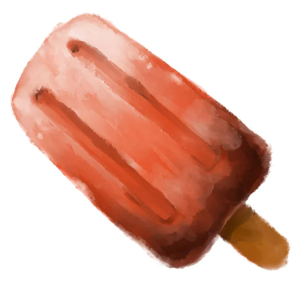 Замороженное Холодное Мороженое Сладкий Летний Десерт Акварель Paitning Освежающий Иллюстрации — стоковое фото