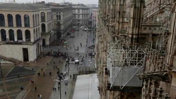 Μιλάνο Ιταλία Δεκ 2022 Θέα Στην Οδό Από Milano Duomo — Αρχείο Βίντεο