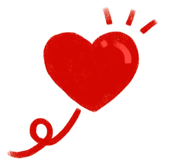 San Valentín Mano Dibujo Garabato Corazón Forma Flotante Efecto Elementos —  Fotos de Stock