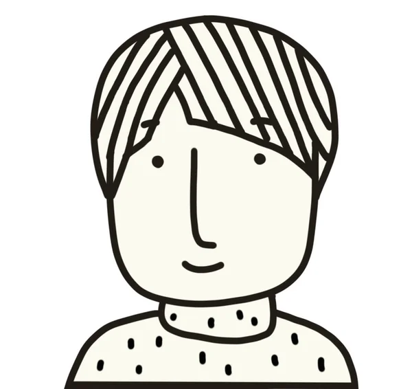 Personaje Colorido Conjunto Hombre Masculino Cara Dibujos Animados Mínima Gráfica — Foto de Stock
