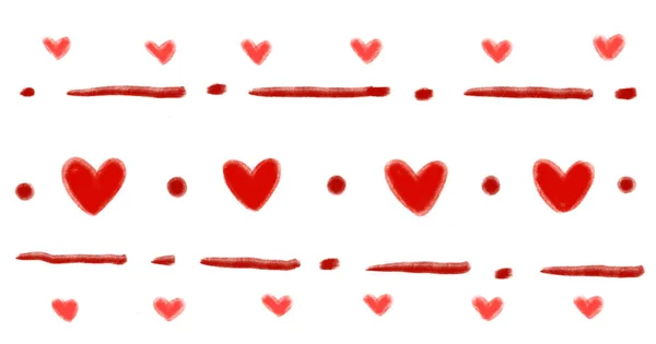Valentine Mână Desen Linie Banner Ilustrare Inimă Elemente Decor Artă — Fotografie, imagine de stoc