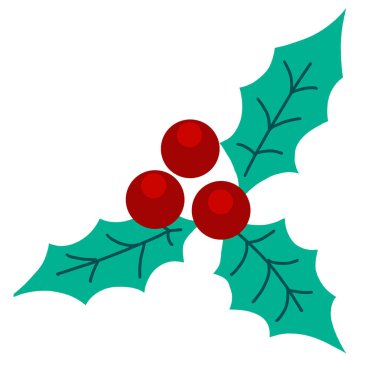 Holly böğürtlen yaprağı Noel Yeni Yıl dekorasyonu süsleme bitki elementi bayram selamlama sanatı