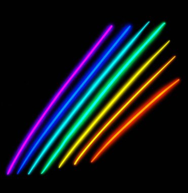 Neon illüstrasyon sanatı LGBT LGBTQ kalp tasarımı gökkuşağı parıltısını sever 