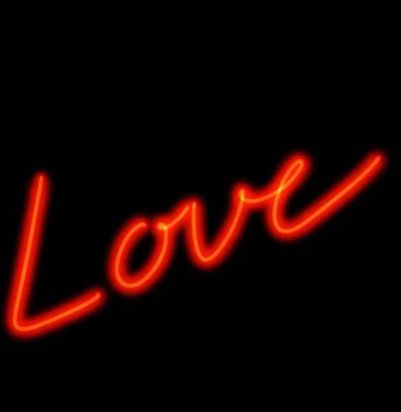 Neon Heart Glow Valentine Day Love Element Sign Symbol Illustration —  Fotos de Stock