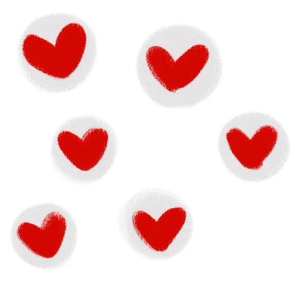 Valentýn Srdce Láska Tvar Deokratace Ručně Kreslení Ilustrační Prvek Umění — Stock fotografie