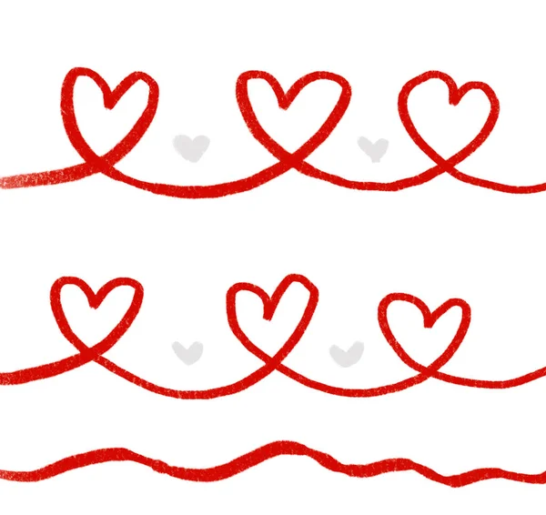 Valentine Serce Miłość Kształt Deokracja Ręka Rysunek Ilustracja Element Sztuka — Zdjęcie stockowe