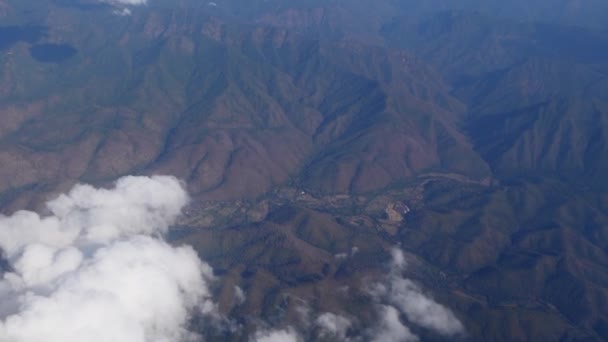 Rural Small Village Tropical Forest Mountain Valleys Southeast Asia Aerial — Video Stock