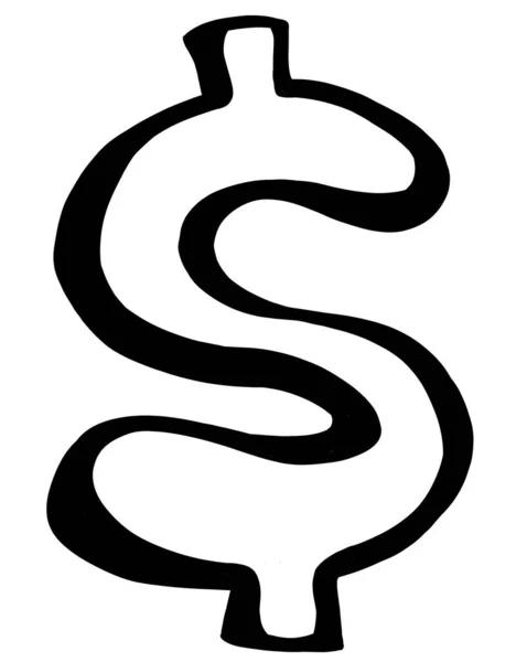 Символ Грошового Долара Значок Фінансового Доходу Готівка Абстрактний Малюнок Рук — стокове фото