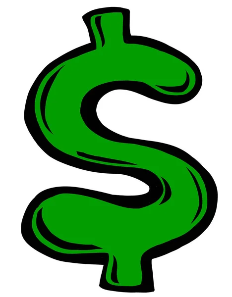 Geld Dollar Symbol Finanzielle Einnahmen Bargeld Abstrakte Handmalerei Zeichnung Illustration — Stockfoto