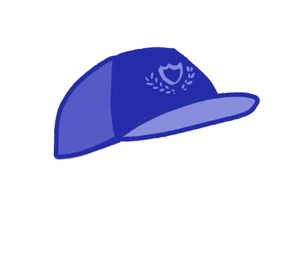 Blaue Basecall Mütze Hut Mode Hut Hand Zeichnung Illustration Kunst — Stockfoto