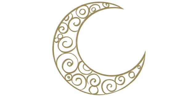 Зоряна Ніч Місяць Зірка Нічне Небо Декоративний Золотий Синій Орнамент — стокове фото