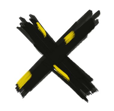 Sarı siyah desenli karalama yağlı boya fırça desenli arka plan sanatsal çizim