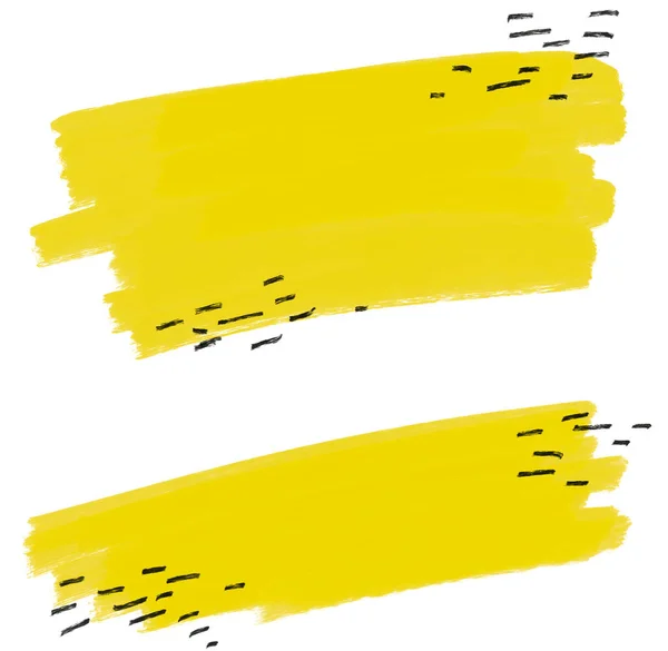 黄色黑色图案元素涂鸦素描油画画笔纹理背景艺术 — 图库照片