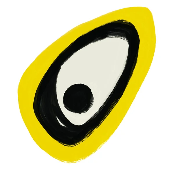 黄色黑色图案元素涂鸦素描油画画笔纹理背景艺术 — 图库照片