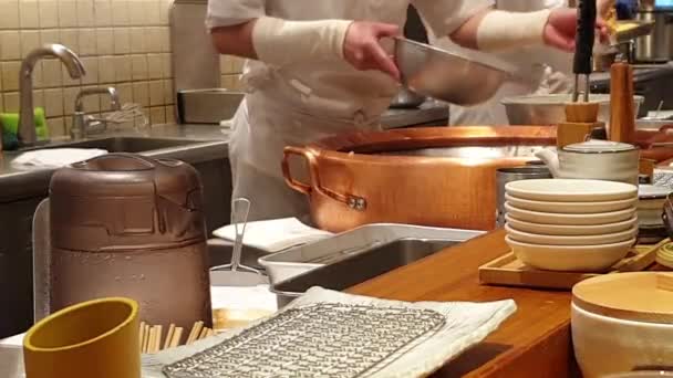 Осака Япония Мая 2023 Года Свежая Темпура Приготовление Пищи Фритюре — стоковое видео