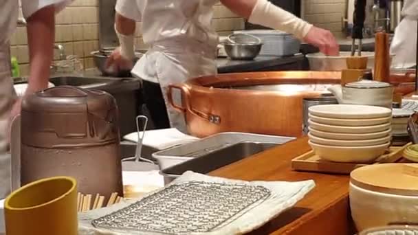 Osaka Japão Maio 2023 Tempura Fresca Cozinhado Frito Pelo Chef — Vídeo de Stock